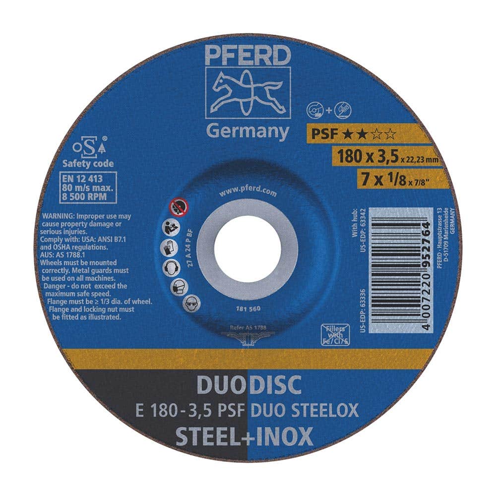 Wheel Cut Off + Grinding 178 X 3.5 X 22.23mm 2-in-1 PSF Inox Pferd 254023 62017420