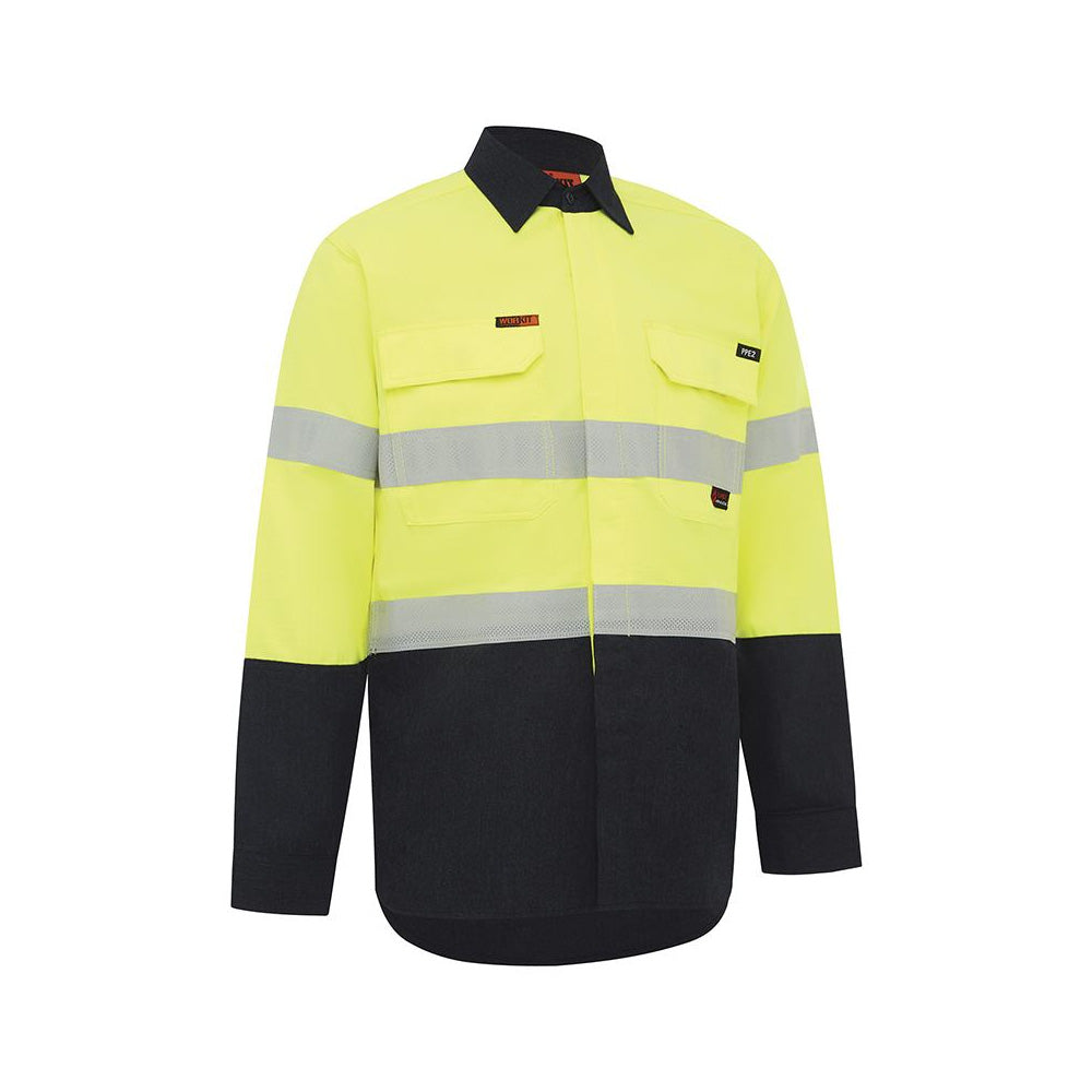 FLAREX RIPSTOP PPE2 FR Inherent 197gsm Taped Shirt Yellow/Navy 2834 - 4XL_505874_2834YN4XL