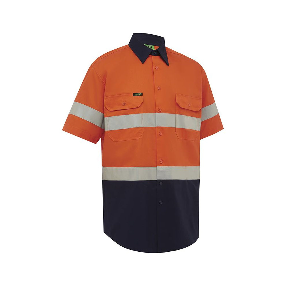 Shirt S/S Tape Cotton 155gsm Orange/Navy 4XL Workit_40113661_2033ON4XL
