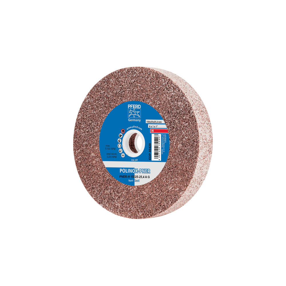 POLINOX pressed non-woven wheel PNER 150x25 mm centre hole 25.4mm hard A_40108336_44691061