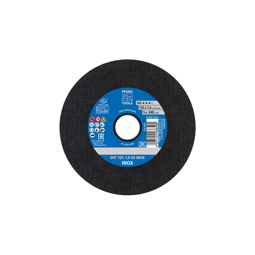 Cut-off wheel EHT 125x1.0x22.23 mm flat Performance Line SG INOX for SS_40108534_61341116