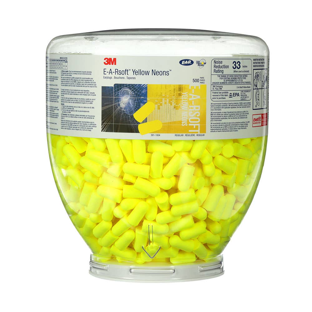 E-A-Rsoft&trade; Yellow Neons&trade; One Touch&trade; Uncorded Disposable Earplugs Refill Class 4 500 Pairs_428764_7100336038