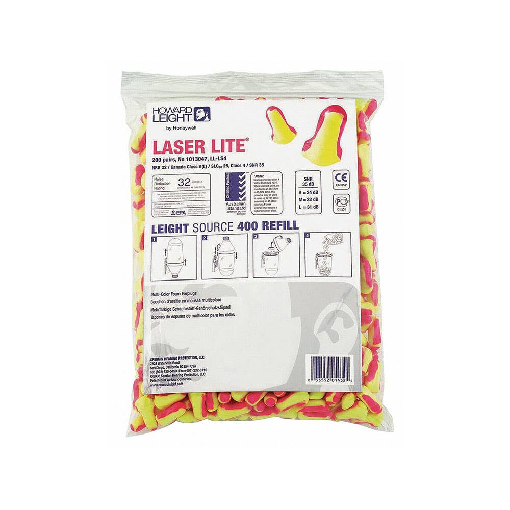 Laser Lite&reg; Uncorded Disposable Earplugs Bulk Refill Class 4 200 Pairs 60020742 LL-LS4-REFILL