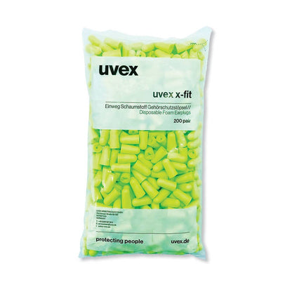 X-Fit Hi-Vis Uncorded Disposable Earplugs Class 5 Lime 200 Pair Dispenser Refill Pack 90098048 XF-PB