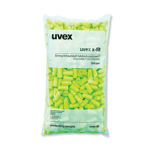 X-Fit Hi-Vis Uncorded Disposable Earplugs Class 5 Lime 200 Pair Dispenser Refill Pack 90098048 XF-PB