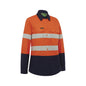 Shirt Womens L/S Cotton 155gsm 3M Tape Hi Vis Orange/Navy 12 2012 Workit_60013367_2012ON12