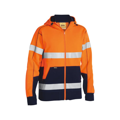 Jacket Hoodie 4XL Hi Vis Orange/Navy Poly Fleece 300gsm 3M Tape Bisley_36001473_BK6819T_TT054XL