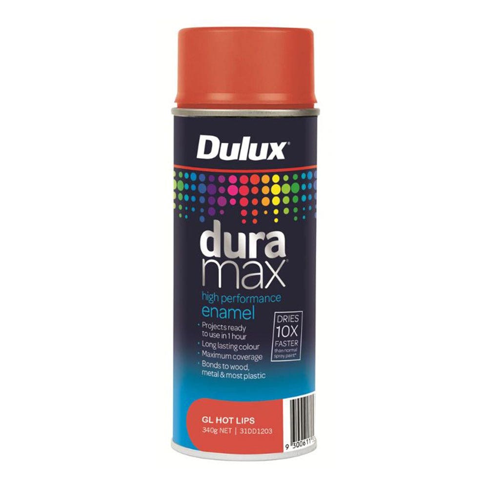 DuraMax Enamel Paint Quick Dry Aerosol Gloss Hot Lips Red 340g 196310 31DD1203