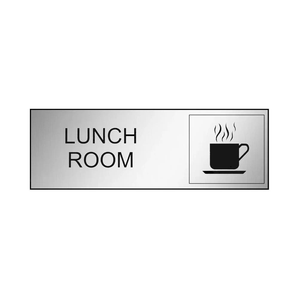Label Adhesive Lunch Room 300 X 100mm Aluminium Traffilite_40059276_ES303