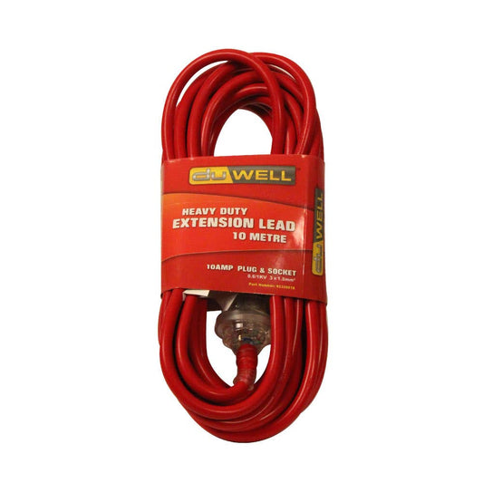 Extra Heavy Duty Extension Lead 10A 10m Red 95350018 EXTR10A10