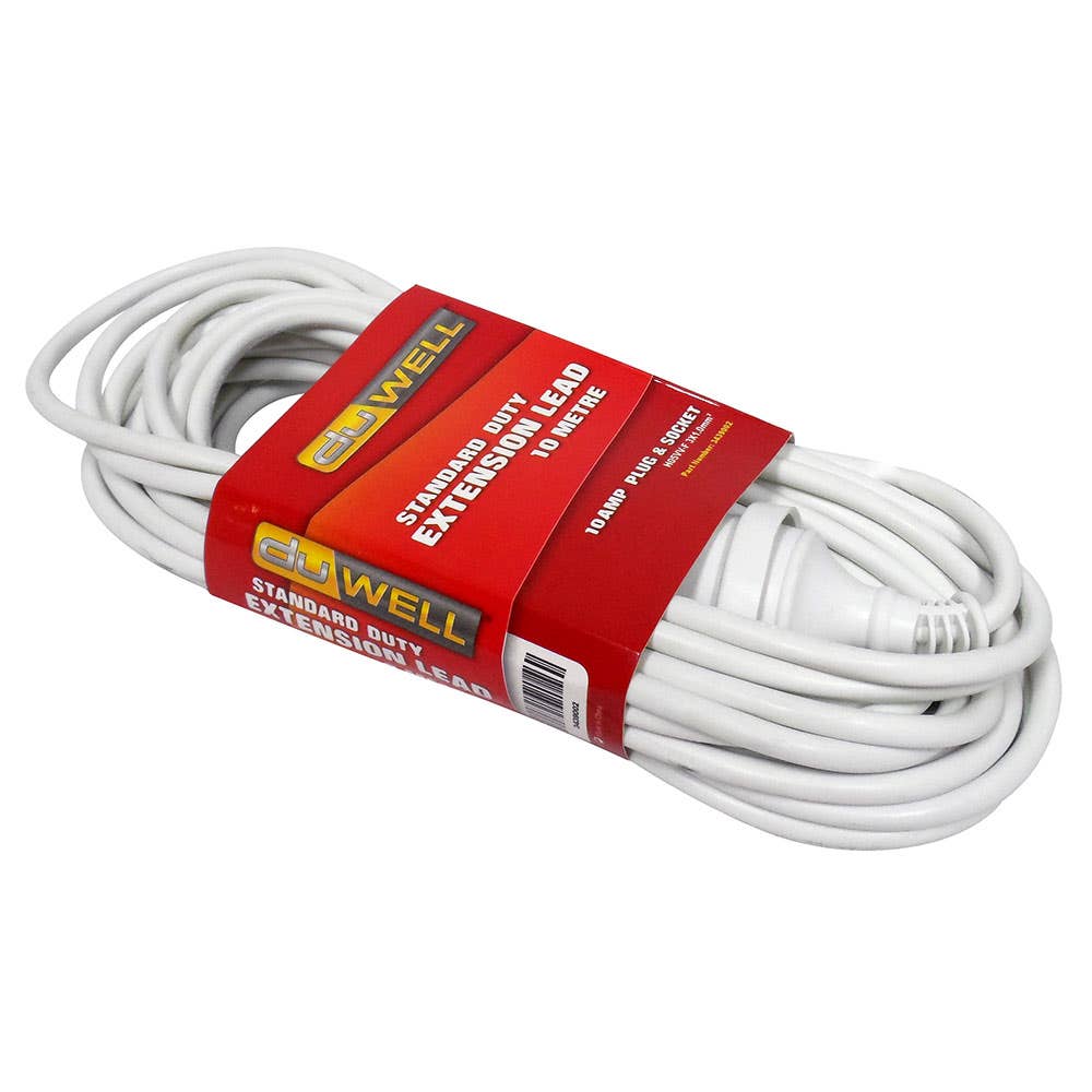 Standard Duty Extension Lead 10A 10m White 3439002 EXTW10A10