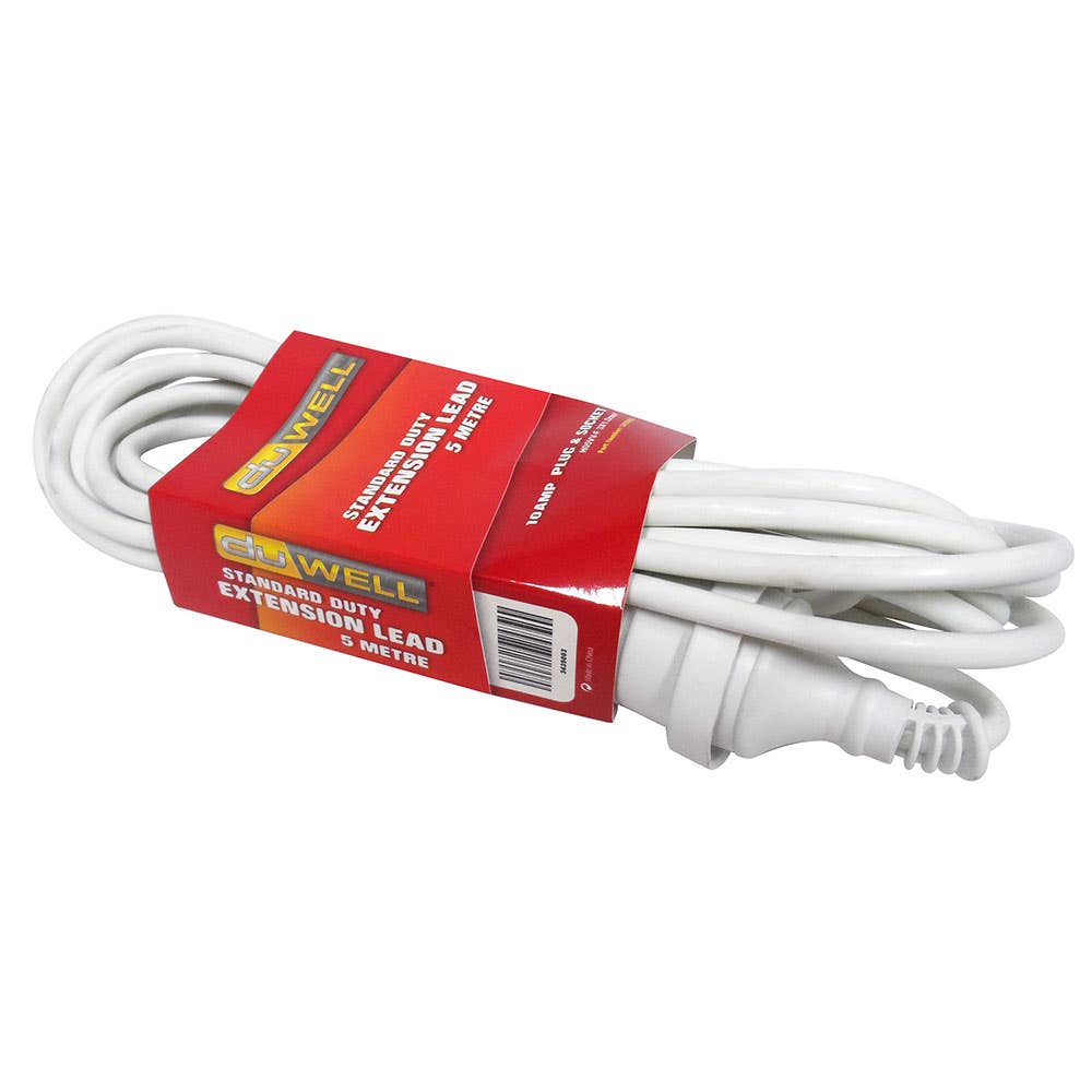Standard Duty Extension Lead 10A 5m White 3439003 EXTW10A5