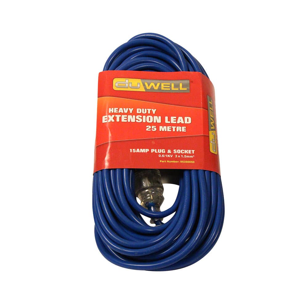 Extra Heavy Duty Extension Lead 15A 25m Blue 95350050 EXTB15A25
