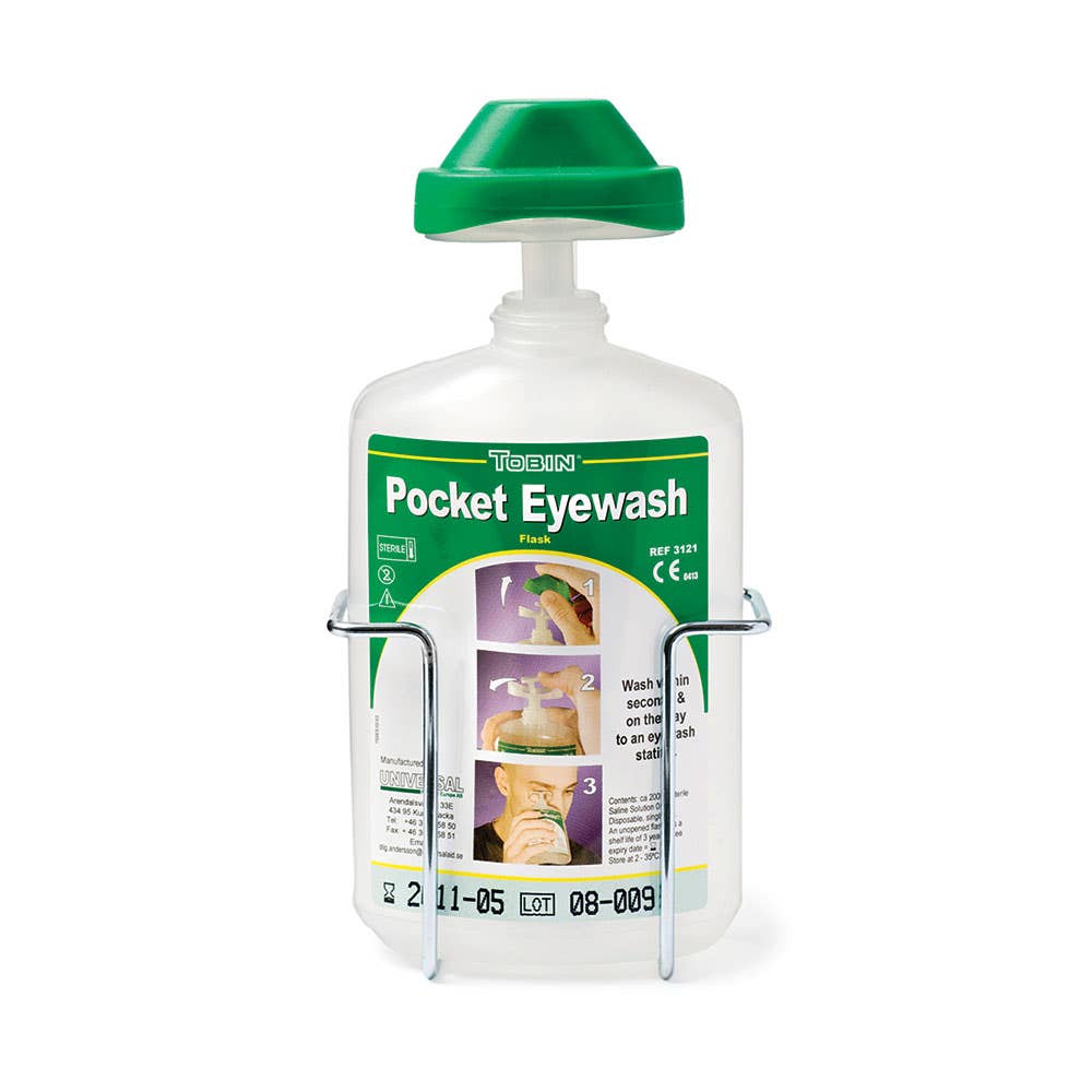 Tobins Bracket Mounting Double Eyewash Pocket Flask 250ml 31030032 TOB405