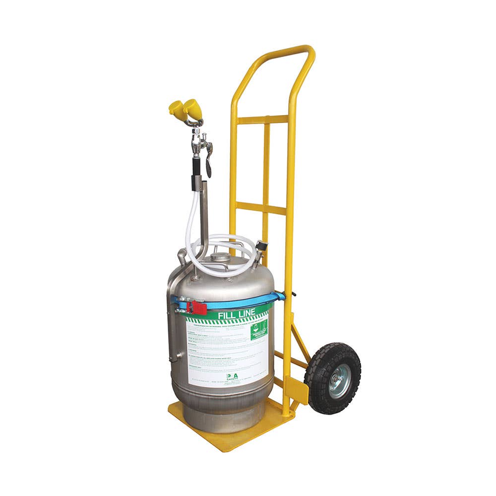 Pressurised Stainless Steel Portable Eye Wash Tank with Dual Nozzle & Drench Hose 45L 474538 SE590A-45