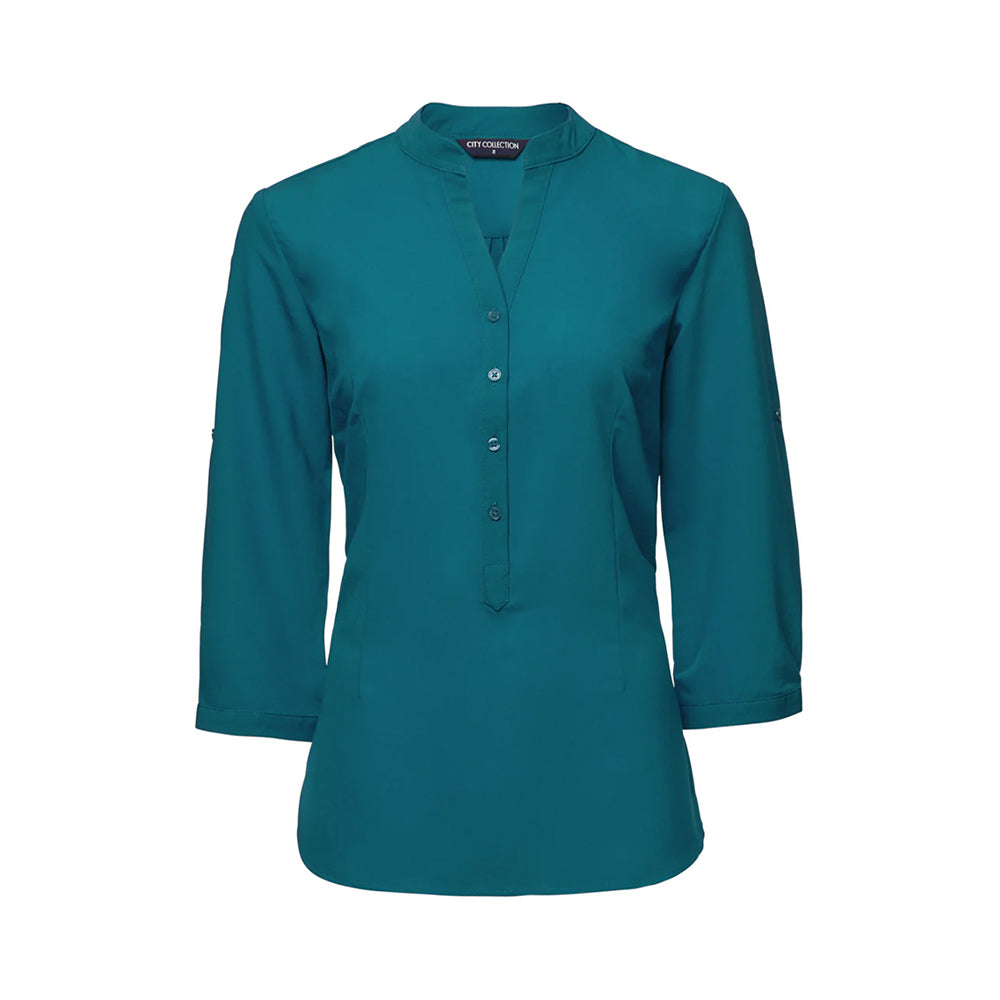 Shirt Ladies 2263 SO EZY 3/4 Sleeve Teal City Collection 10 Teal 2263-TEAL-10_40058345_2263-TEAL-10