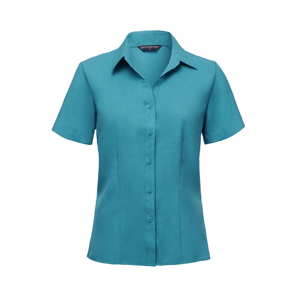 Shirt Womens S/S Polyester Ezylin 2146 Teal 10 40005955 2146-TEAL-10