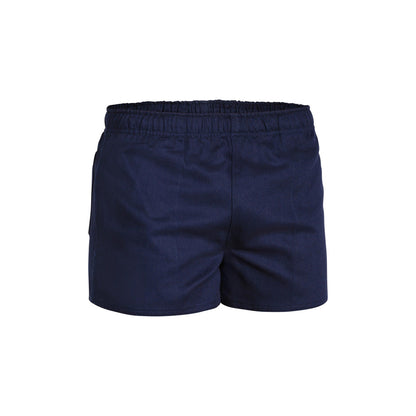 Shorts Rugby Cotton Drill 310gsm Elastic Waistband Navy 122 Bisley_40004786_BSHRB1007_BPCTR22
