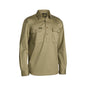 Shirt L/S Cotton Drill 190gsm Cargo Closed Front Khaki XL Bisley_90018109_BSC6433_BCDRXL