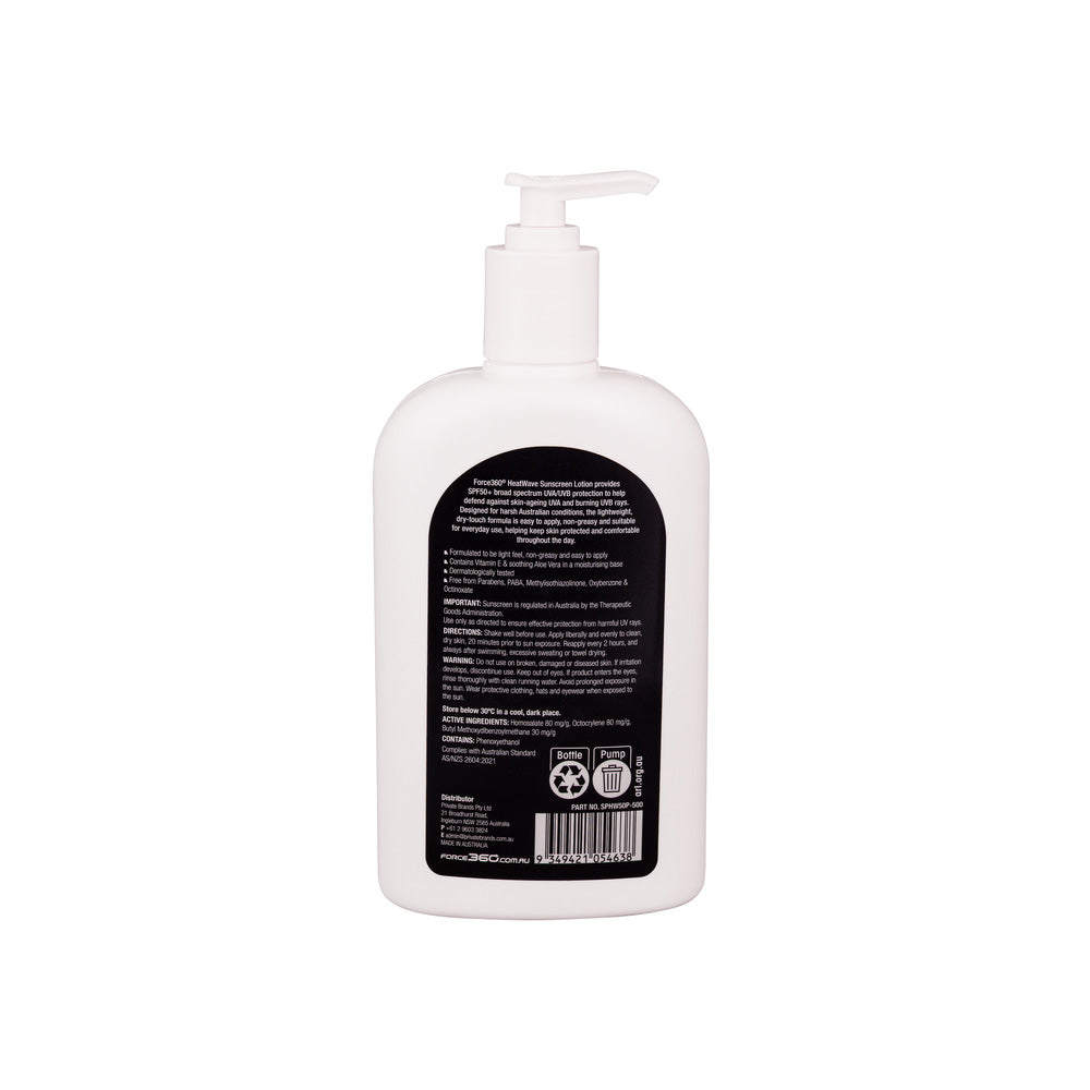 Sunscreen Force360 Heatwave 50+ 500ml Pump_620216_SPHW50P-500
