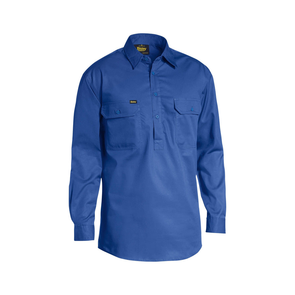 Shirt L/S Cotton Drill 155gsm Closed Front Royal 4XL Bisley_36003798_BSC6820_BVCB4XL