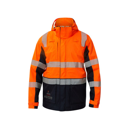 FJV032 3-In-1 Hi-Vis FR Taped Wet Weather Jacket Orange/Navy 6XL_40071924_FJV032-O/N-6XL