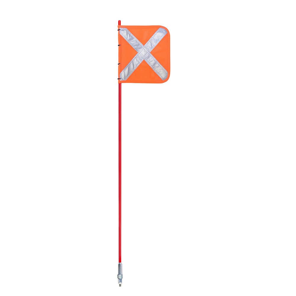 Safety Aerial Whip with Reflective X Flag and Bolt On Base 1.5m 311561 FX1500