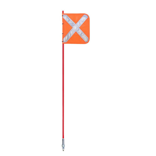 Safety Aerial Whip with Reflective X Flag and Bolt On Base 1.5m 311561 FX1500