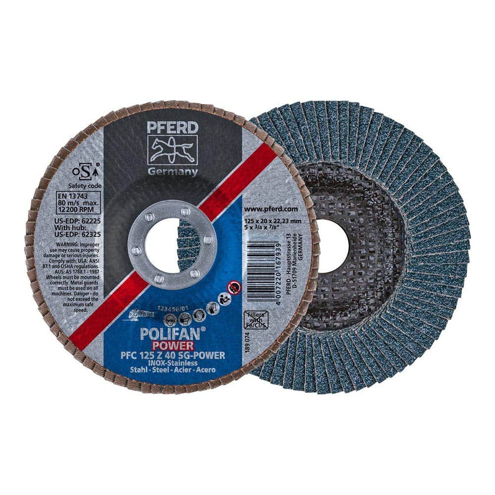 Disc Flap SG Zirconia Premium 125 x 18 x 22mm 40G Polifan 60019758 67784125