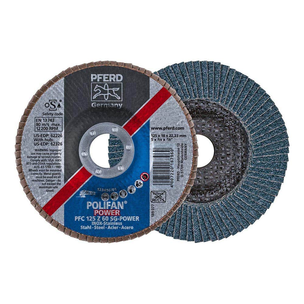 Disc Flap SG Zirconia Premium 125 x 18 x 22mm 60G Polifan 60019759 67786125