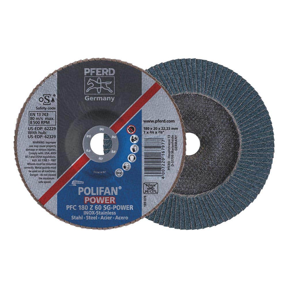 Disc Flap SG Premium Zirconia 180 x 18 x 22mm 60G Polifan 60019761 67786185
