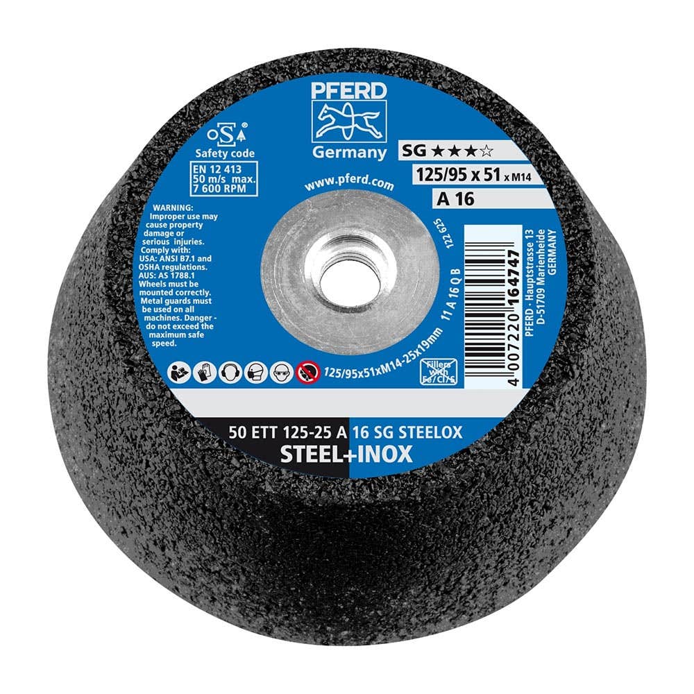 Flared Cup Wheel - Steel 50 ETT 125-25 A 16 Q SG/M14 417242 63418402