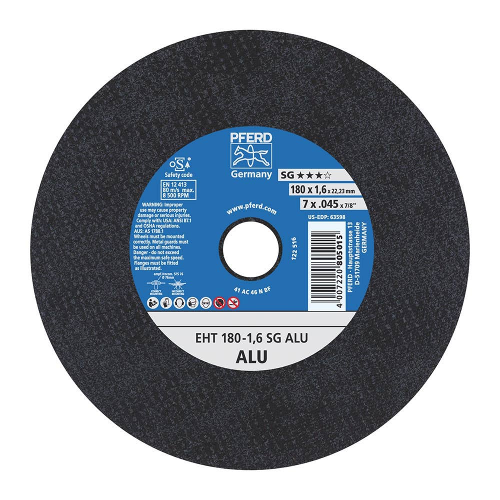 Wheel Cut Off Aluminium 178 x 1.6mm Ultra Thin EHT 178 1.6 A46 N SG 88853413 61326119
