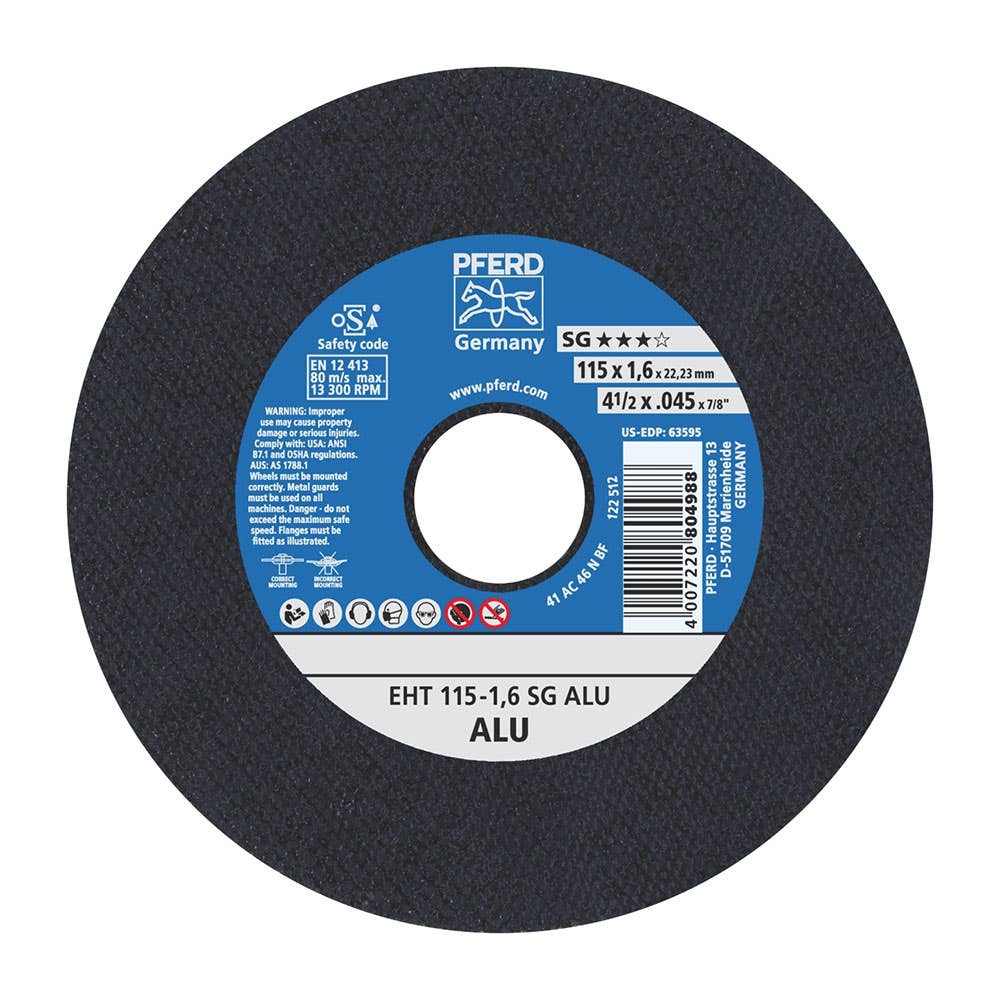 Wheel Cut Off Aluminium 115 x 1.6mm Ultra Thin EHT A46 N SG Pferd 88853400 61340425