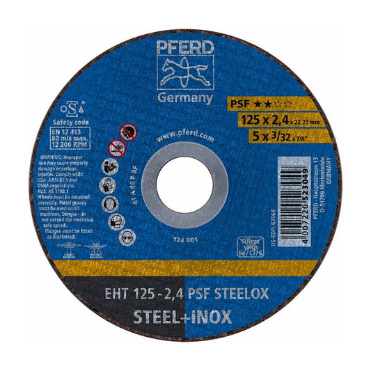 Disc Cut-Off Metal 125 x 2.4 x 22.23 mm A46 Inox Pferd 79016243 61721122