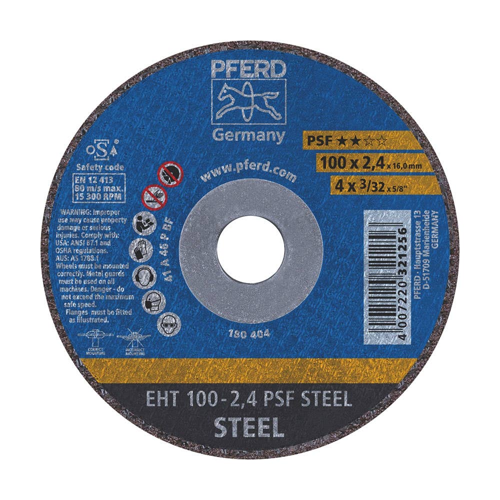 Wheel Cut Off Metal 100 x 2.4 x 16mm EHT100 2.4 A46 P PSF Pferd 92640041 61741116