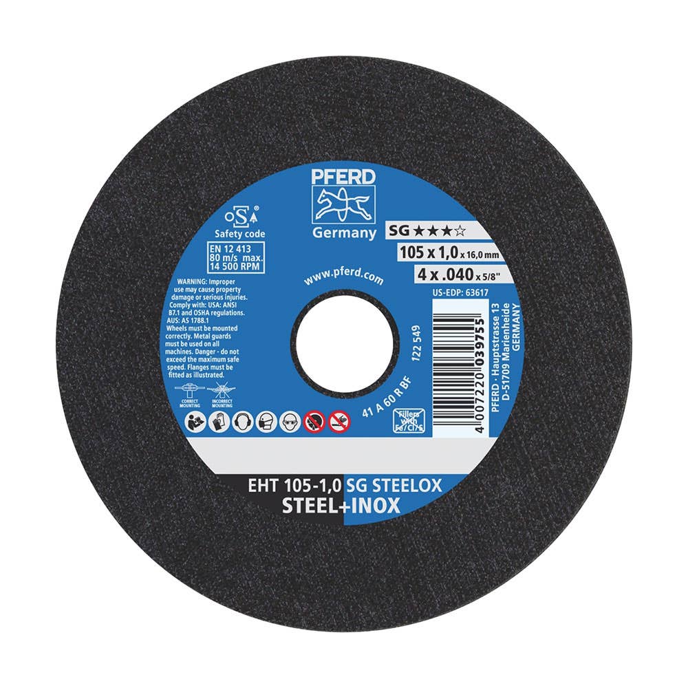 Ultra-Thin SG Steelox Premium Cut-Off Disc 105 x 1.0mm 92600038 69121043