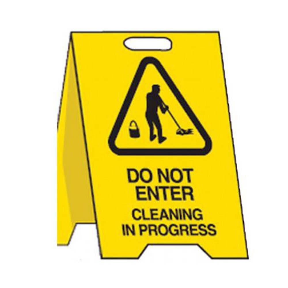 Sign DO NOT ENTER CLEANING IN PROGRESS Stand 300 x 500mm Yellow 90038382 839013