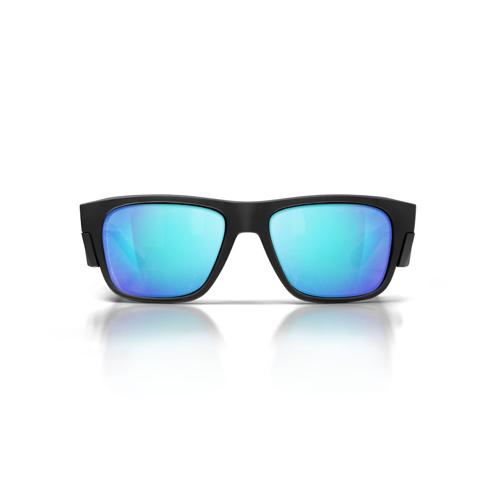 Glasses Fusions Matte Black Frame/Mirror Blue Polarised Lens Fusions SafeStyle   FMBBP100_40057638_FMBBP100