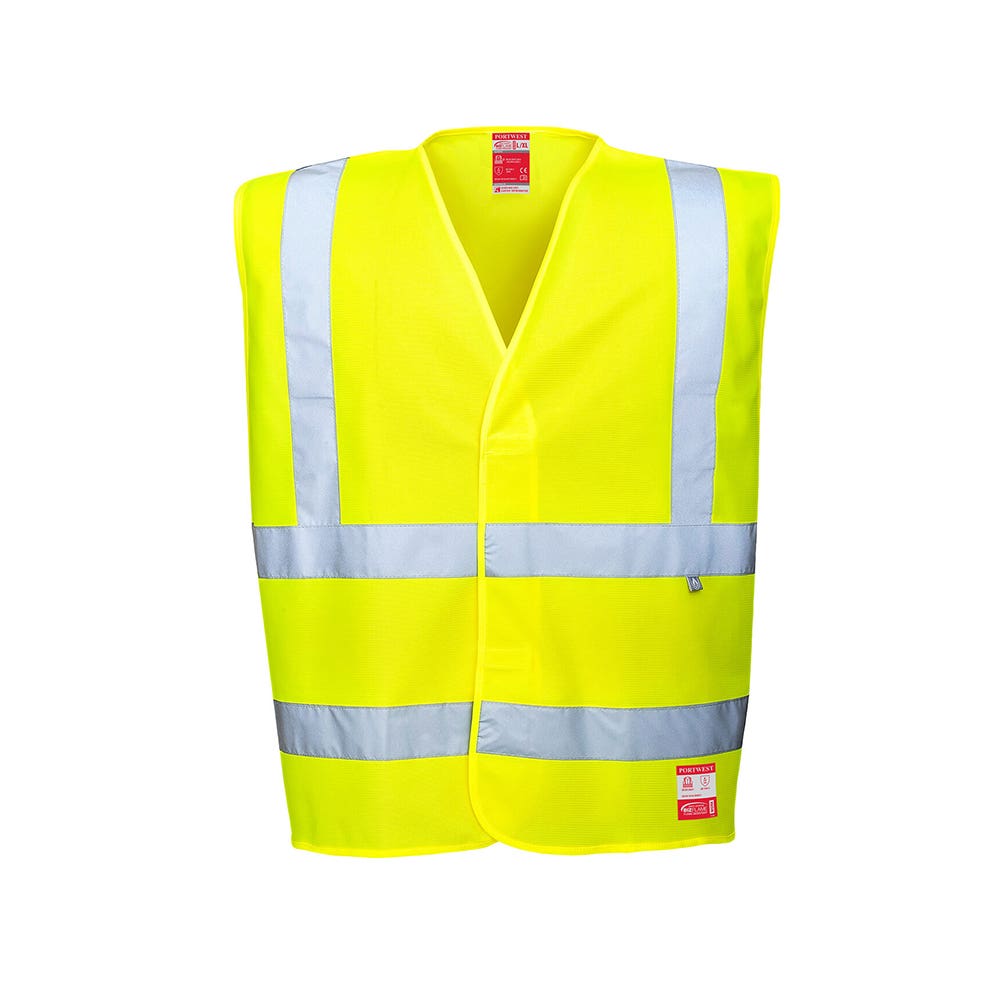 Vest Safety Hi Vis FR 120gsm D/N Yellow Reflective 2XL-3XL + BAE FR Logo 40015864 BAE FR71Y2XL-3XL