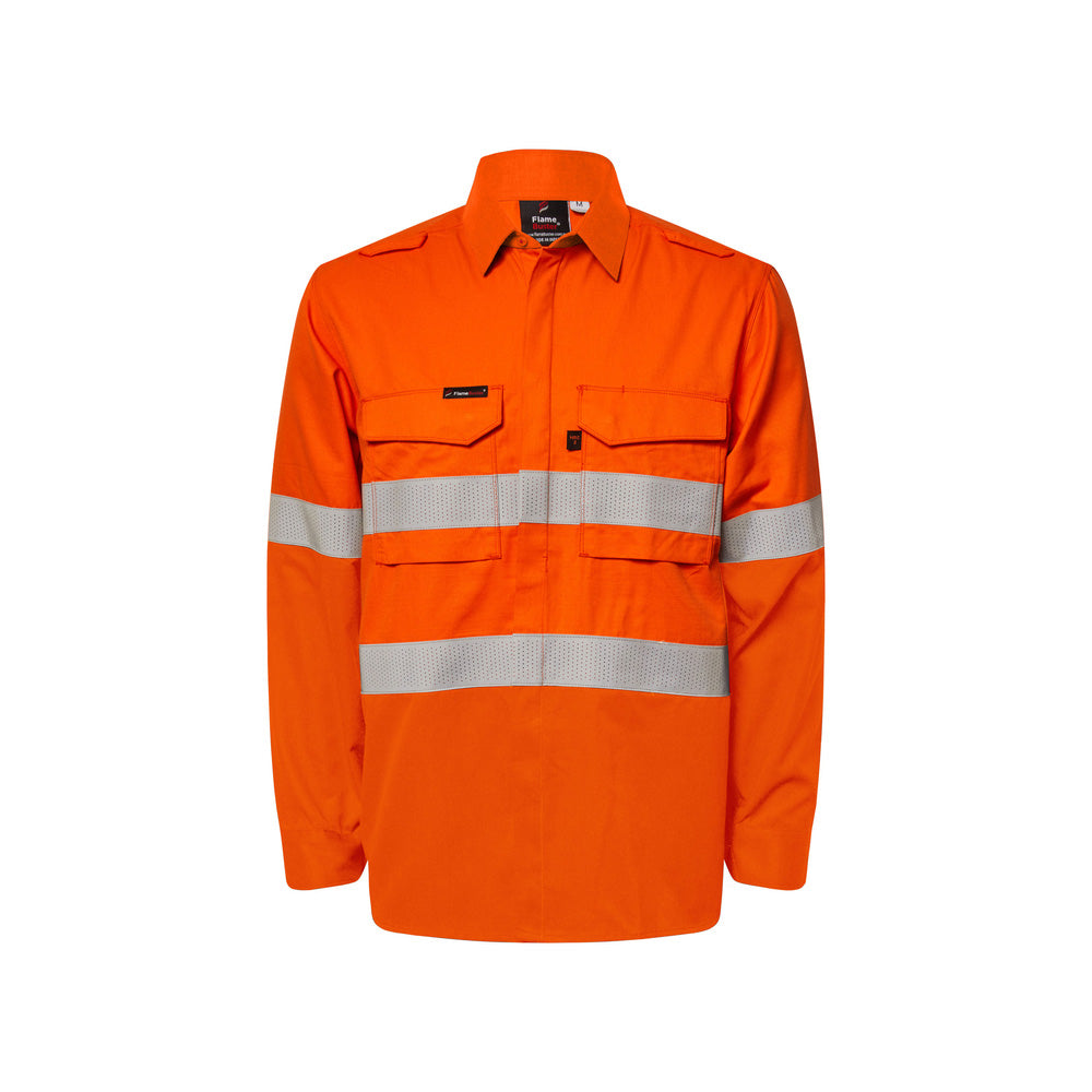 FSV035 HRC2 FR Hi-Vis Taped Shirt With Gusset Sleeves Orange 8XL_40071939_FSV035-8XL