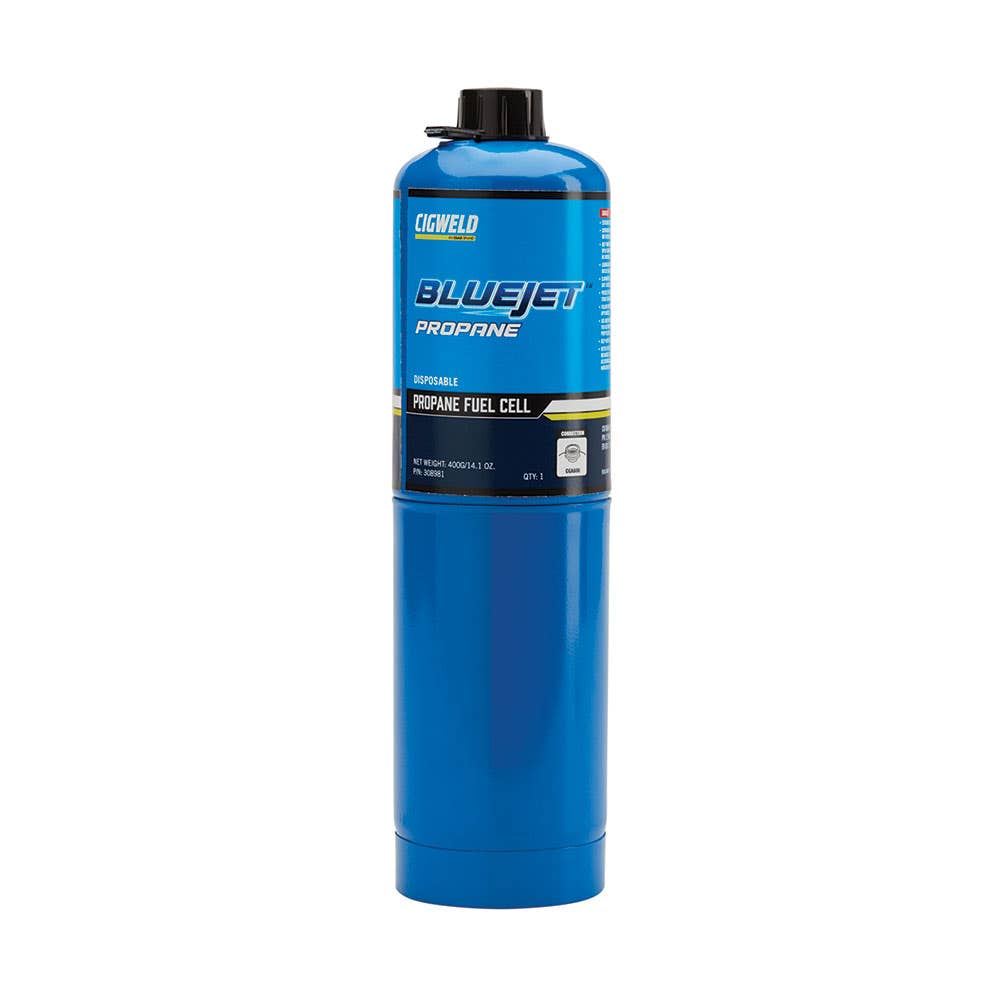 Cylinder Gas Propane BlueJet Single Fuel Cell 400gm Cigweld 308981 497223 308981