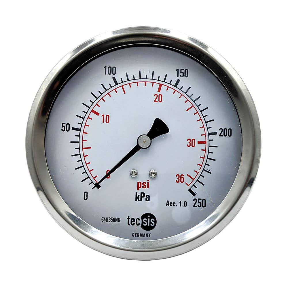 Heavy Duty Pressure Gauge Rear Connection Fillable 0-1,000kPa/145psi 40000654 P1777L575006