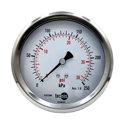 Heavy Duty Pressure Gauge Rear Connection Fillable 0-1,000kPa/145psi 40000654 P1777L575006