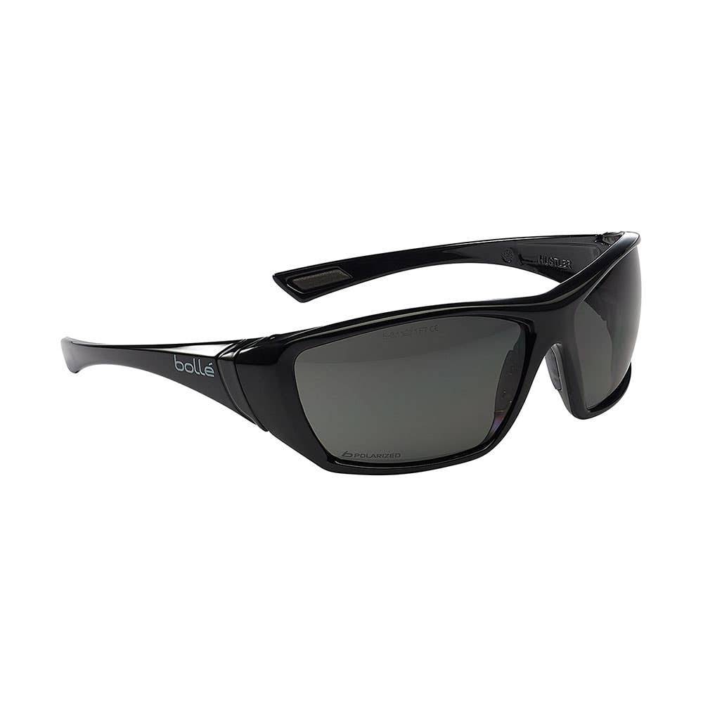 Hustler Polarised Safety Glasses Grey Lens Black Frame 180920 HUSTLN51A NLA