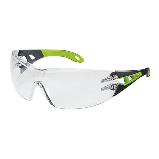 uvex Pheos Anti-Fog Safety Glasses Clear Lens Black/Lime Frame Small Fit 31030182 9192-230