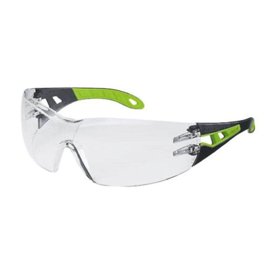 uvex Pheos AS & AF Safety Glasses Clear Lens Black/Green Frame 90088231 9192-305