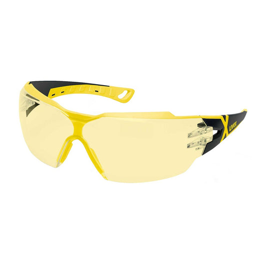 uvex Pheos CX2 AS & AF Safety Glasses Amber Lens Black/Yellow Frame 36004406 9198-201