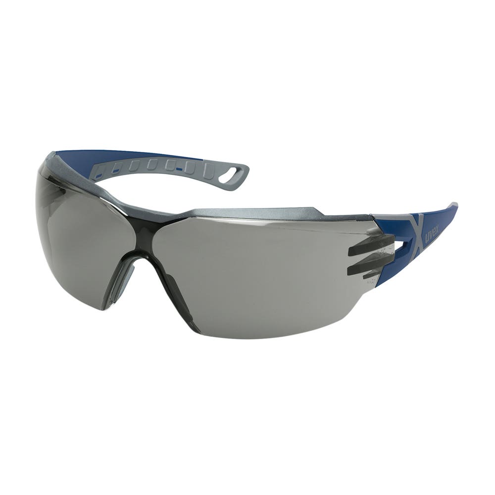 uvex Pheos CX2 Anti-Scratch Safety Glasses Grey Lens Blue/Grey Frame 36004409 9198-301