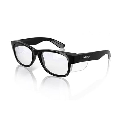 Glasses Safety Classics Black Frame Clear UV400 Lens SafeStyle 40030255 CBC100